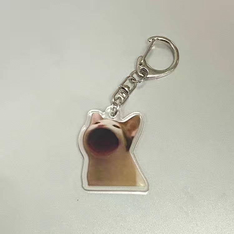 Product Introduction of Cute Cartoon Banana Cat Acrylic Keychain - Crying Banana Cat Bag Charm, Emotional Gift for Friends 4