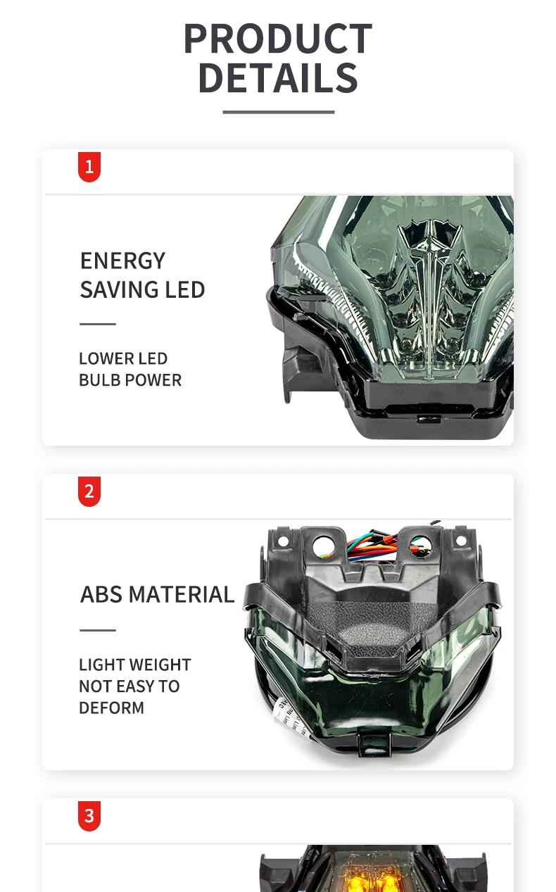 Product Introduction of Motorcycle LED Taillight Motorbike Rear Brake Light Indicator Lamp for YAMAHA R25 R3 MT03 MT07 MT-25 FZ-07 Y15ZR EXCIT 15