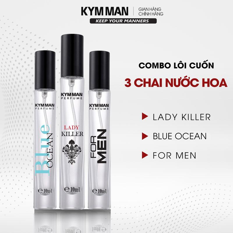  Combo 3 chai Nước Hoa LADY KILLER + BLUE OCEAN + FORMEN 10ml - KYM MAN Cosmetic Perfume 