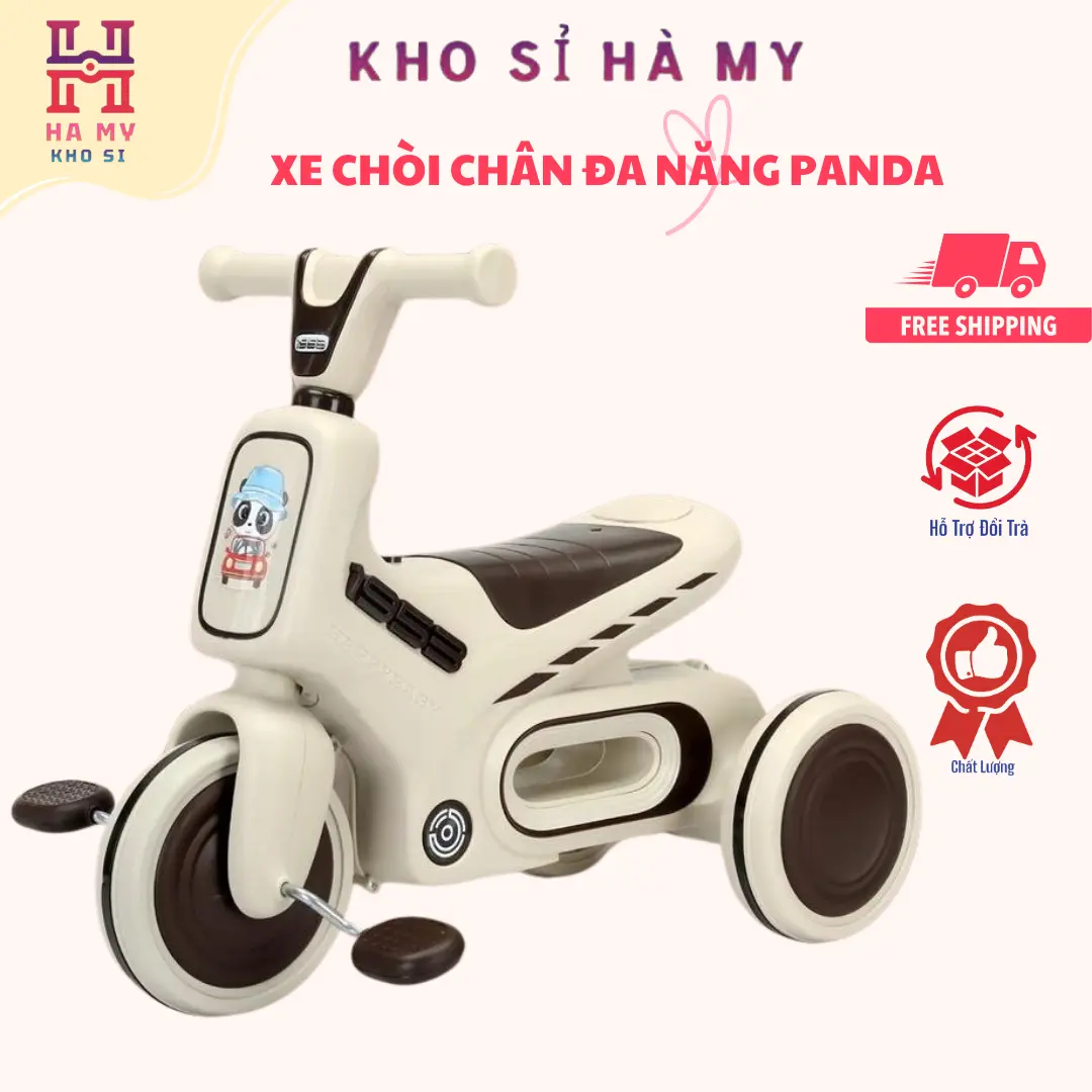 Xe đạp 3 bánh gấu Panda 5188 cao cấp có nhạc, có đèn nhiều màu sắc Đồ Chơi kho sỉ hà my Toys