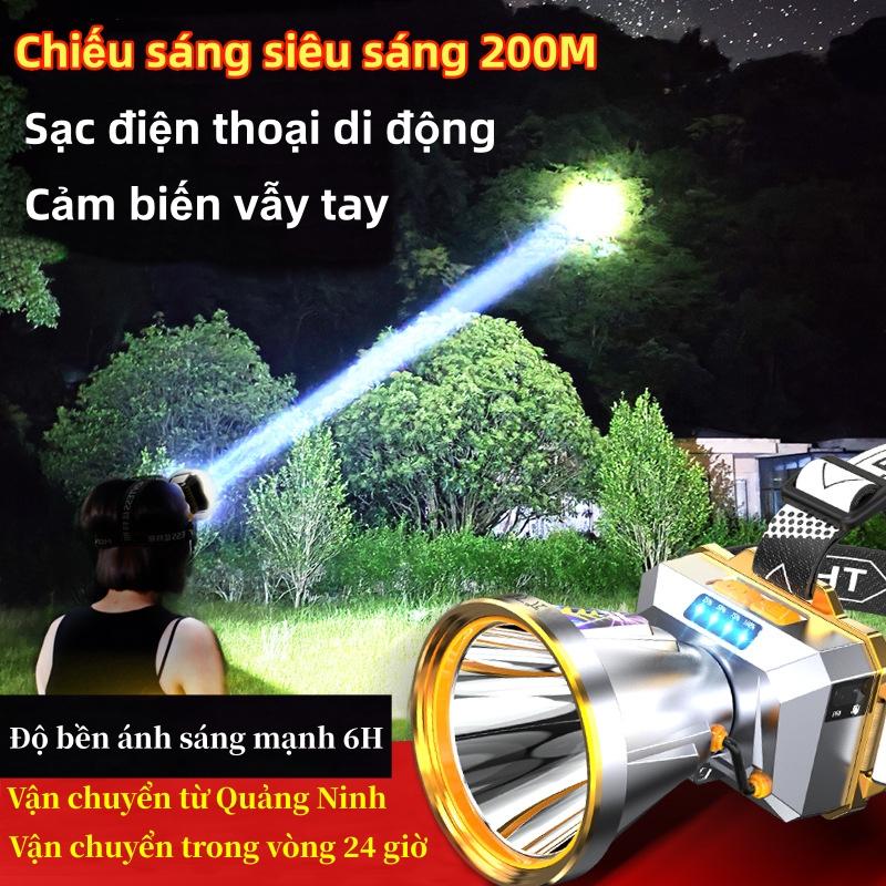 Đèn Pin Đội Đầu Siêu Sáng1500mAh 200-300M Chống Thấm Nước Có Thể Sạc Lại Tiện Dụng