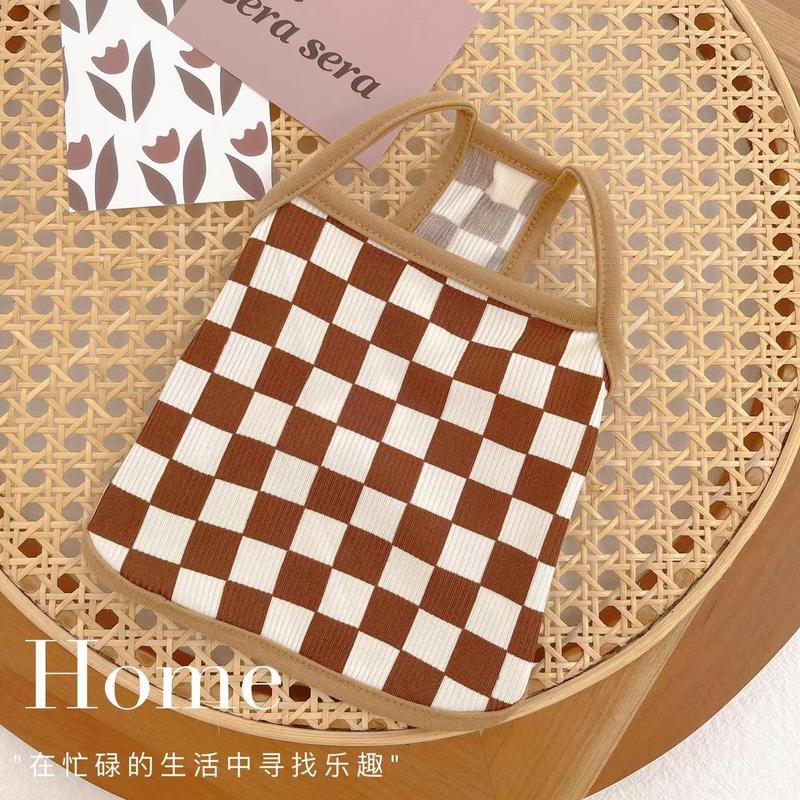 Product Introduction of baju raya kucing real dog shoes bajulebarankucingcore cat gogglesPet Clothes for Dogs and Cats Spring Summer Checkered Home Strap Vest Teddy Bichon Sun Protection Breathable Cool Shirt 2