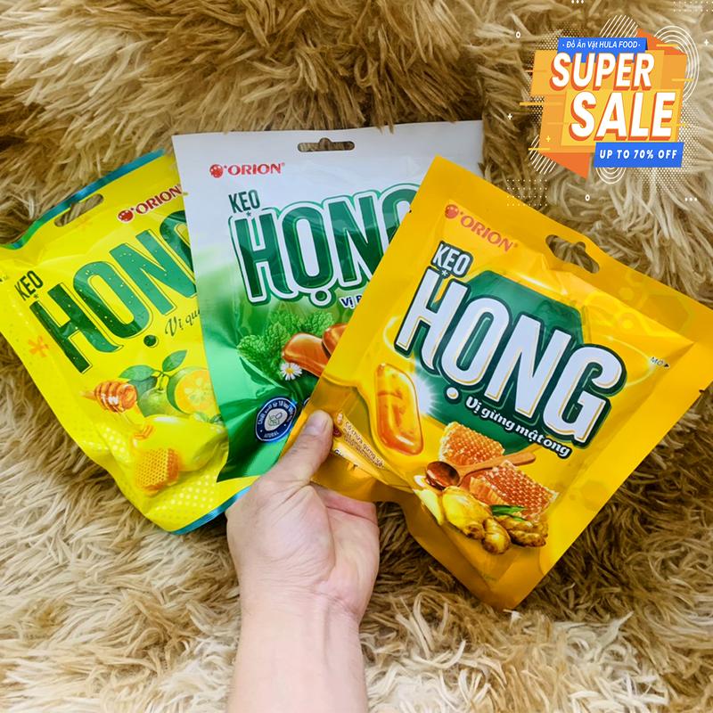 COMBO Kẹo Họng ORION 3 Vị Bạc Hà/Quất/Gừng Mật Ong 87,5g/gói Tiên Lợi