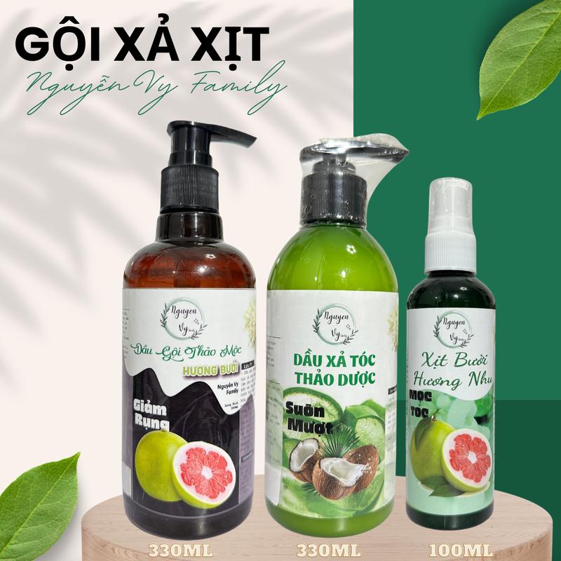 [Dành Cho Tóc Rụng Ít] Dầu Gội + Dầu Xả + Xịt Tóc Nguyễn Vy Family