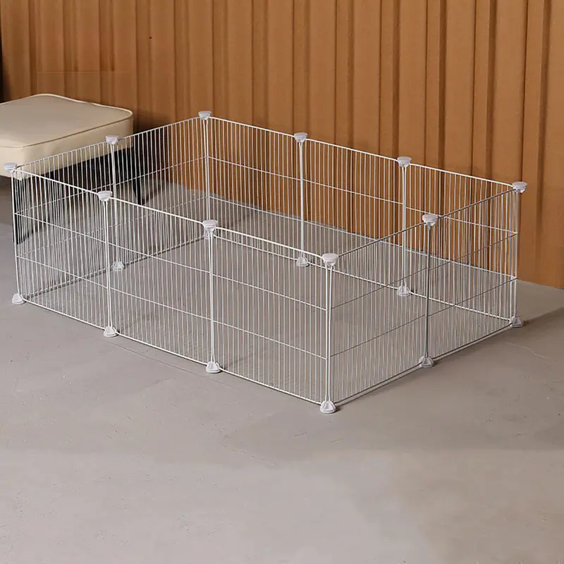 Pet Cage, 1 Set Pet Fence, Encrypted Grid Splicing Cage, Rabbit Squirrel Small Pet Cage, Kitten Puppy Iron Mesh Cage, Isolation Door 2