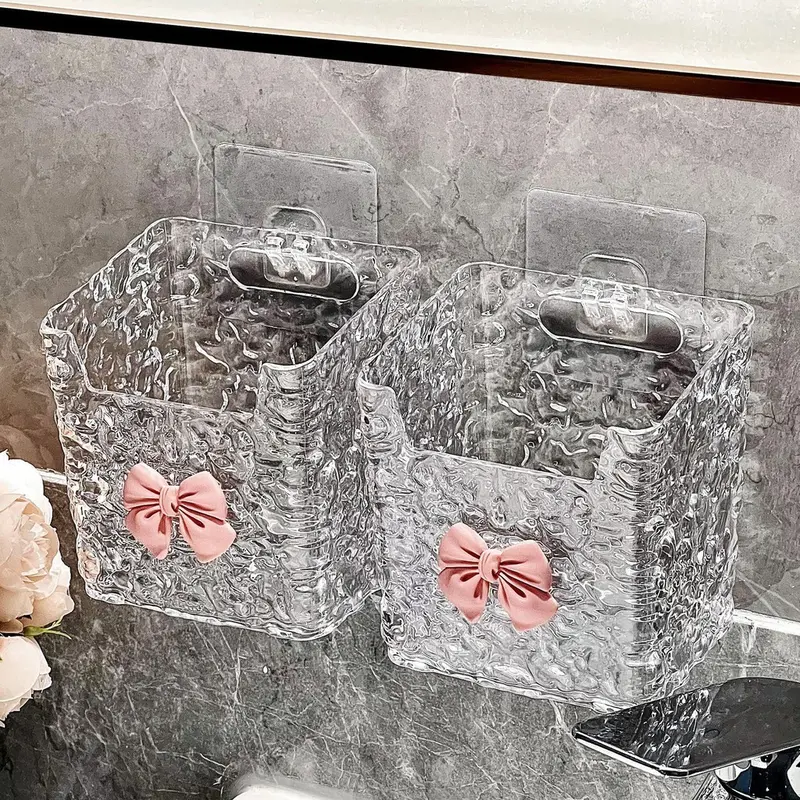 Combo 2 cái Ly cốc đựng bàn chải đa năng hình NƠ 10.5x8x11.5cm 0