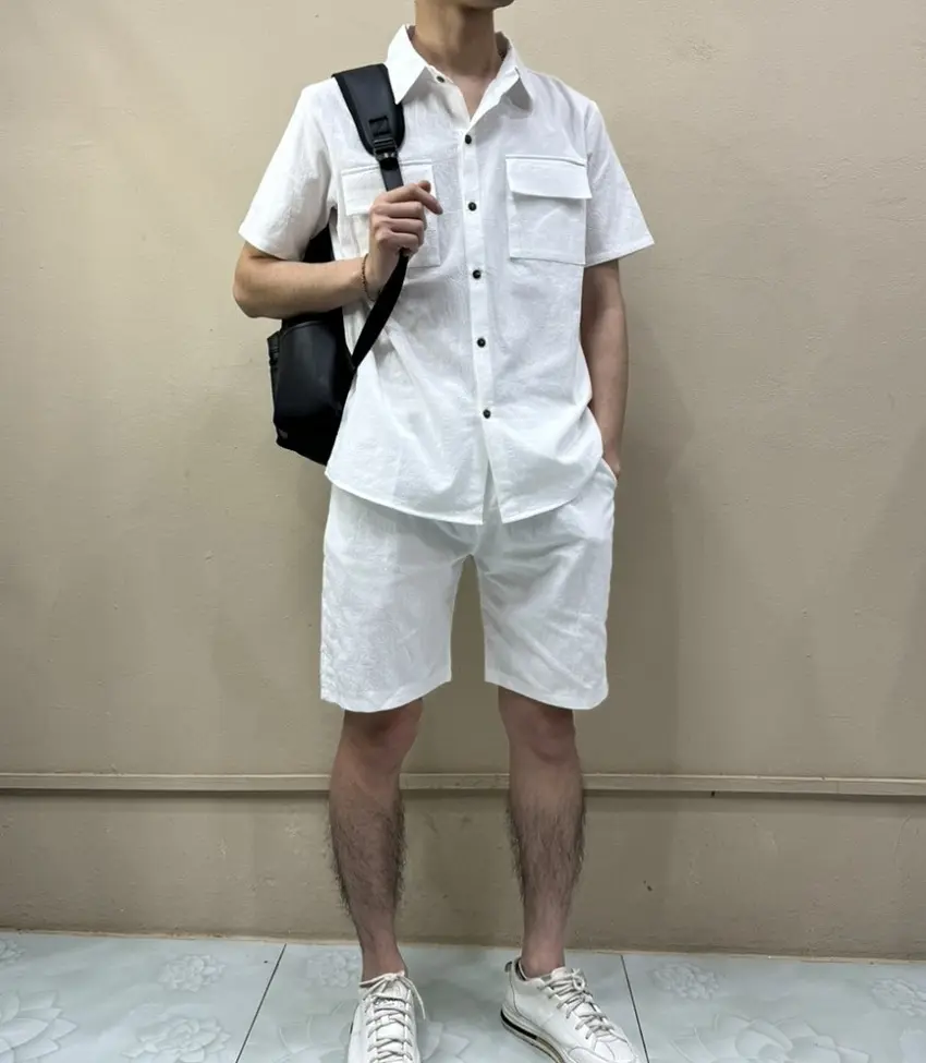 Bộ sơ mi nam, Bộ sơ mi cổ đức chất đũi, Hàng chuẩn chất đũi: Thoáng nhẹ, Mềm mát, Thấm hút mồ hôi, Lên dáng bao đẹp... Menswear Có Cổ Áo Quần Polo Nhung