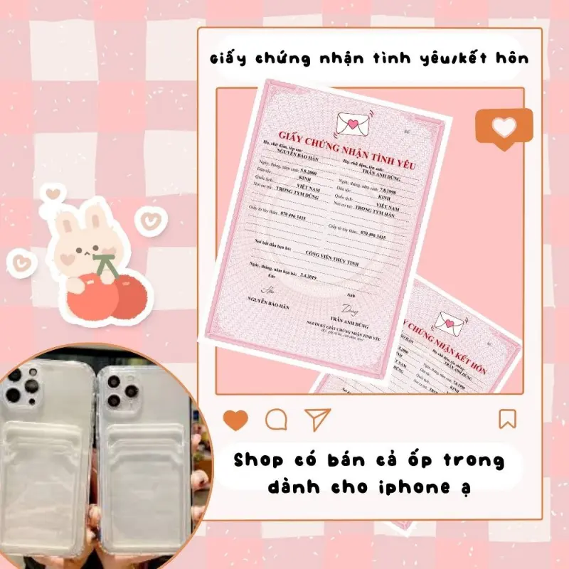 Giấy chứng nhận tình yêu / kết hôn troll bạn bè, quà tặng kỉ niệm yêu nhau dành cho cặp đôi, bạn bè
