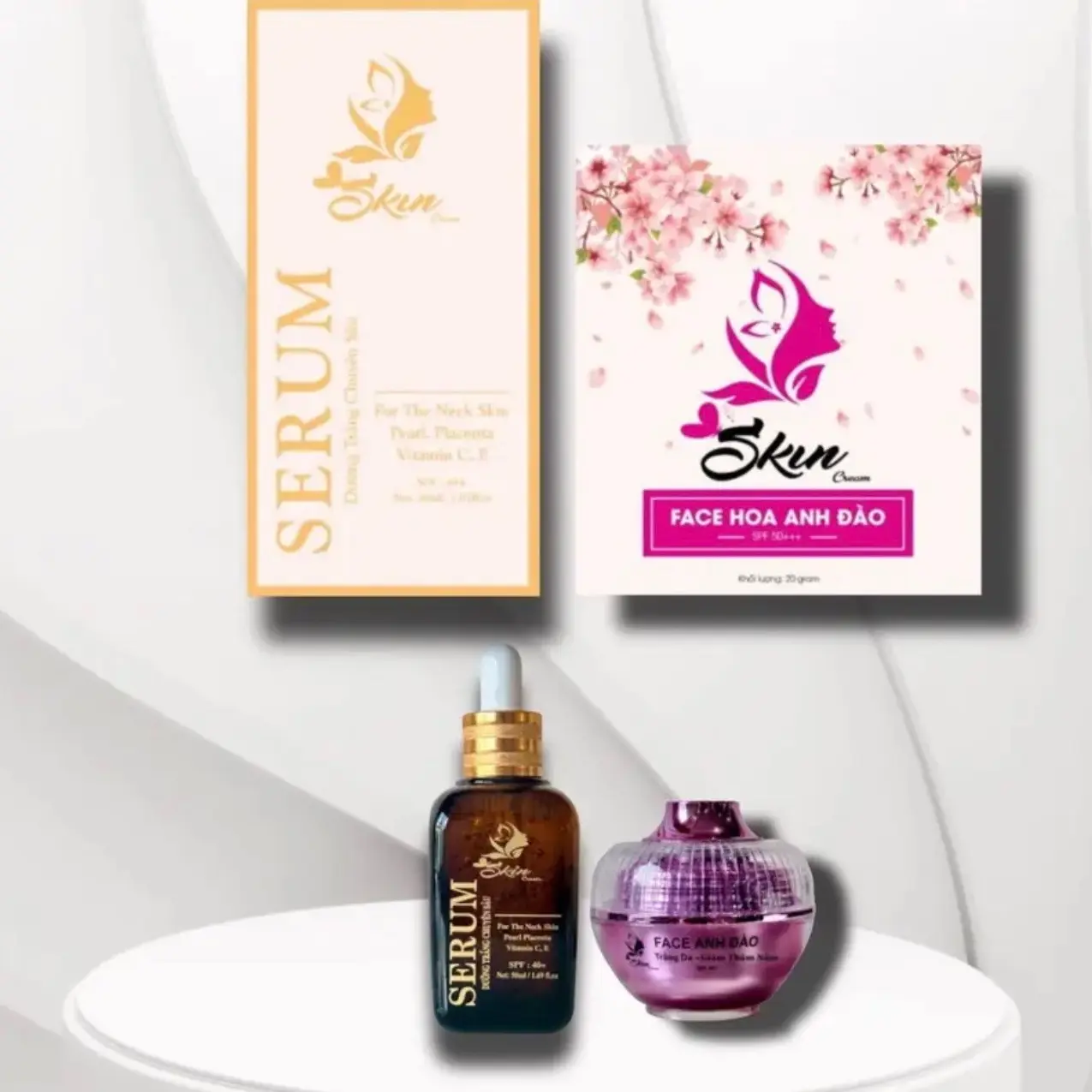Serum Dưỡng Trắng (50ml) + Kem Anh Đào (20gr) Skincare - skincream