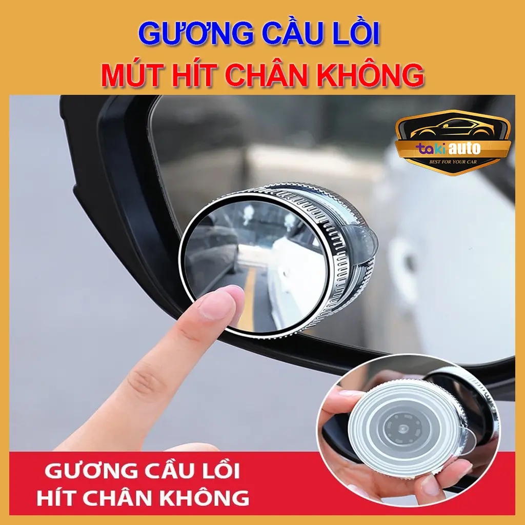 Gương cầu lồi hít kính ô tô cao cấp 360 độ - Đế hút kính gắn gương hậu - Khay hút chân kính phiên bản mới guong  cauloi