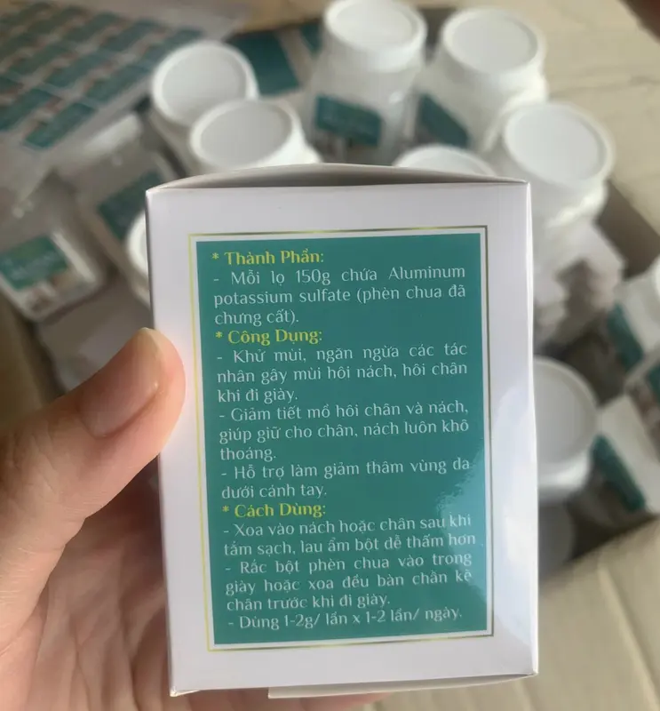 Bột Phèn Chua Chưng Cất Alufan Khử Mùi Hôi Nách, Hôi Chân (150g) 5