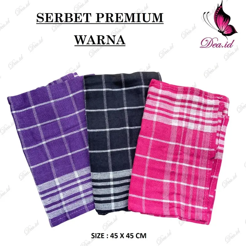 Serbet Lap Dapur Premium Kain Katun Tebal Warna Cerah 50 x 50 cm - Lap Piring Serbaguna - Cleaning 1