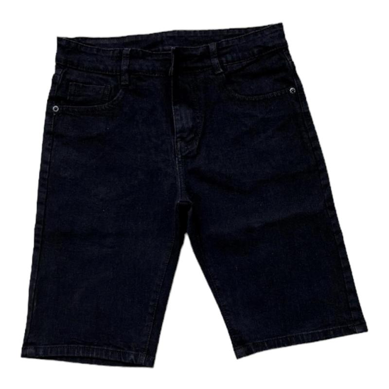 [M16] Quần Short Jeans Nam Màu Đen Kiểu Trơn -  Cotton co giãn, Menswear Pants Có Túi 0