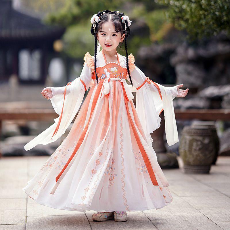 Hanfu Cô Gái Phong Cách Trung Quốc Trang Phục Mùa Hè, Trang Phục Cổ Trang Siêu Thanh Lịch, Áo Khoác Váy Công Chúa Trẻ Em, Thích Hợp Cho Mùa Xuân Và Mùa Thu, Trang Phục Đường Chuột Mới 2023 2