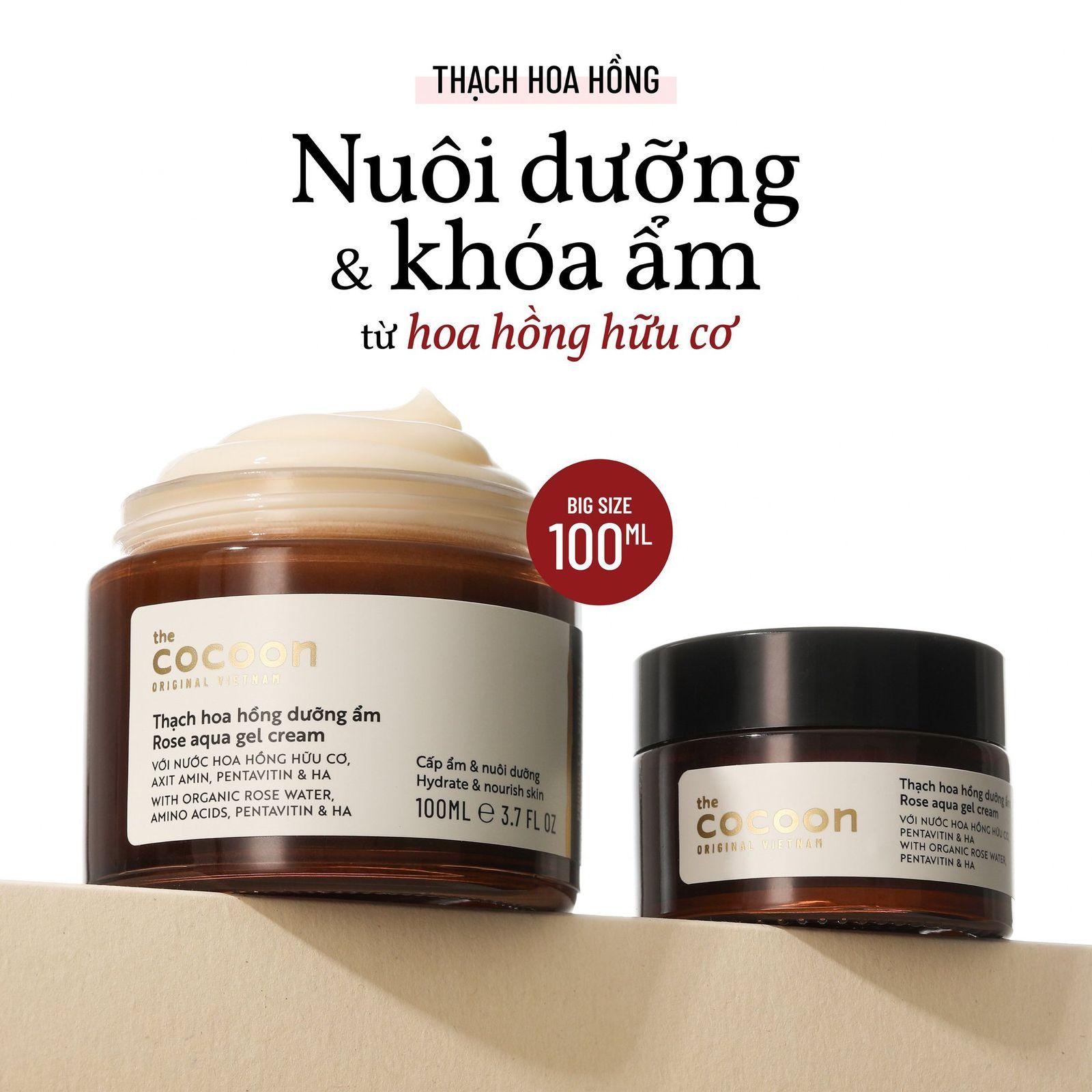 Hình ảnh COMBO 2 Thạch hoa hồng dưỡng ẩm (kem dưỡng ẩm) Cocoon cấp ẩm & nuôi dưỡng 30ml 4