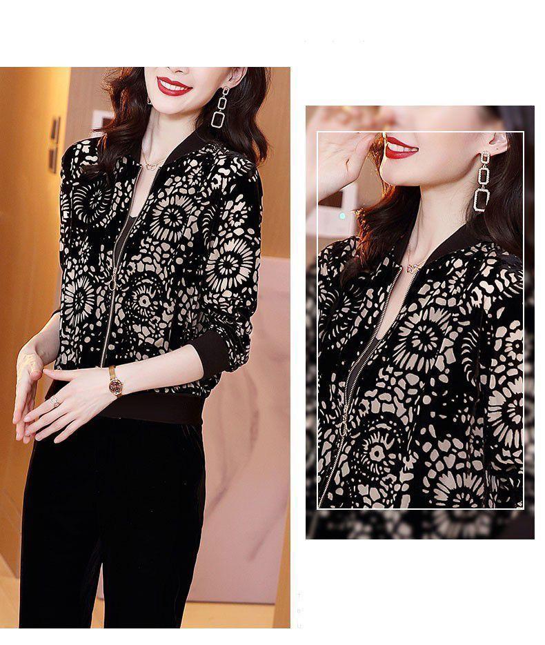 Product Introduction of Golden Velvet Short Jackets Autumn and Winter Fashion Women's Clothing 14