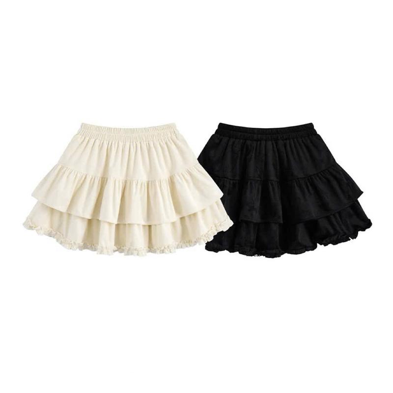 Chân váy tầng ngắn bồng bềnh nhún hoa Miho House