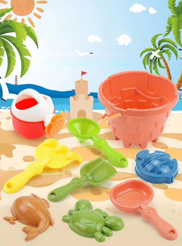 Product Introduction of 9PCS Summer Beach Set Toys For Kids Digging Sand Plastic Bucket Shovel Kit Tools Outdoor Toys for Children Beach Water Game Toy 0