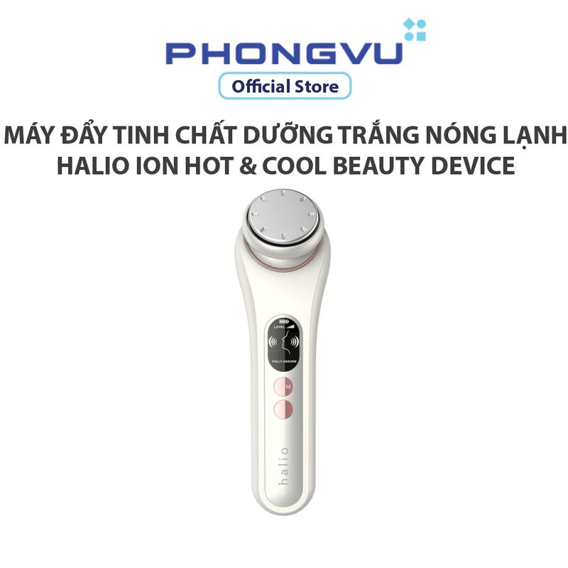 Máy đẩy tinh chất dưỡng trắng nóng lạnh Halio Ion Hot & Cool Beauty Device - Thiết bị Skincare Chính hãng Màu trắng - Bảo hành 12 tháng