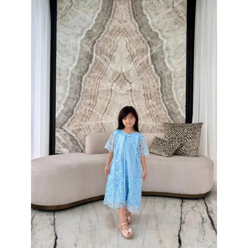 Dress Anak Daisy 6 7 8 9 Brokat Tulle Tile Bordir Glitter / Dress Pesta Anak 6 7 8 9 Tahun 7