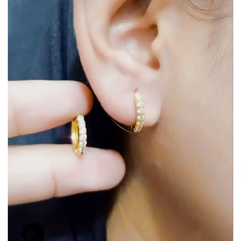 Anting Jepit Anak Titanium Anting permata Import Anting Klip Wanita Anti Karat 2