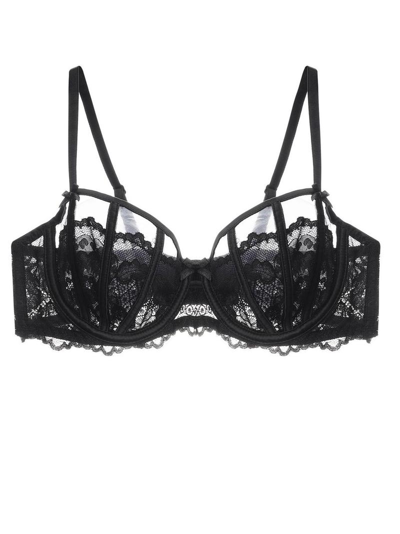Product Introduction of Women's Bow Decor Floral Lace Bra, Elegant Adjustable Strap Push Up Bra Lingerie Top, Soft Comfortable Breathable Underwear for Women 15
