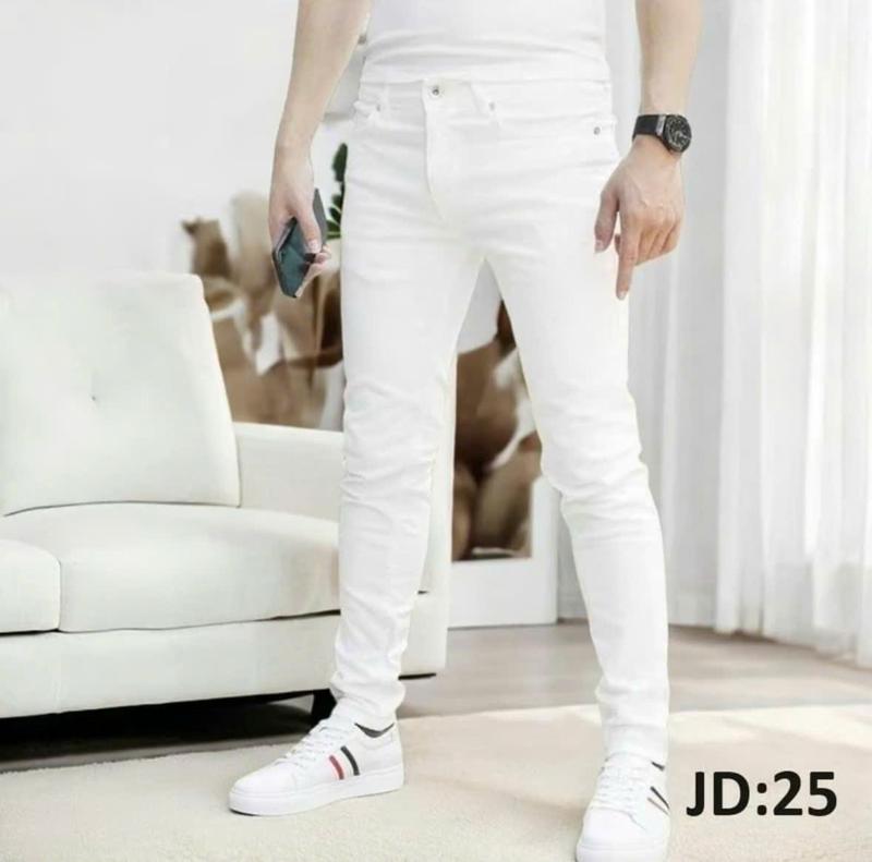 Quần Jeans Nam MH25 Menswear Pants Màu Trắng Trơn Co Giãn - Skinny Jeans Nam Form Skinny Jeans Nam Ống Côn Trẻ Trung - Có Túi