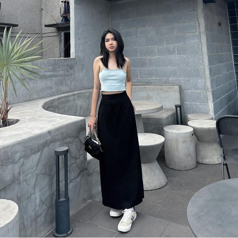 Chân váy dáng xuông dài 90cm, chân váy hàng thiết kế Dens.clothing