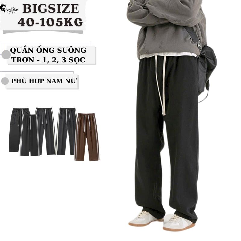Bigsize 40-105kg Quần Ống Suông Nam Nữ Thời Trang Ống Rộng Lưng Chun Menswear Pants Ong - Sói Store quana unam tối giản to & cao quần ongsuong quần pattern Loang