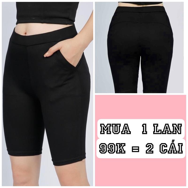 2 cái quần thun trên gối có túi