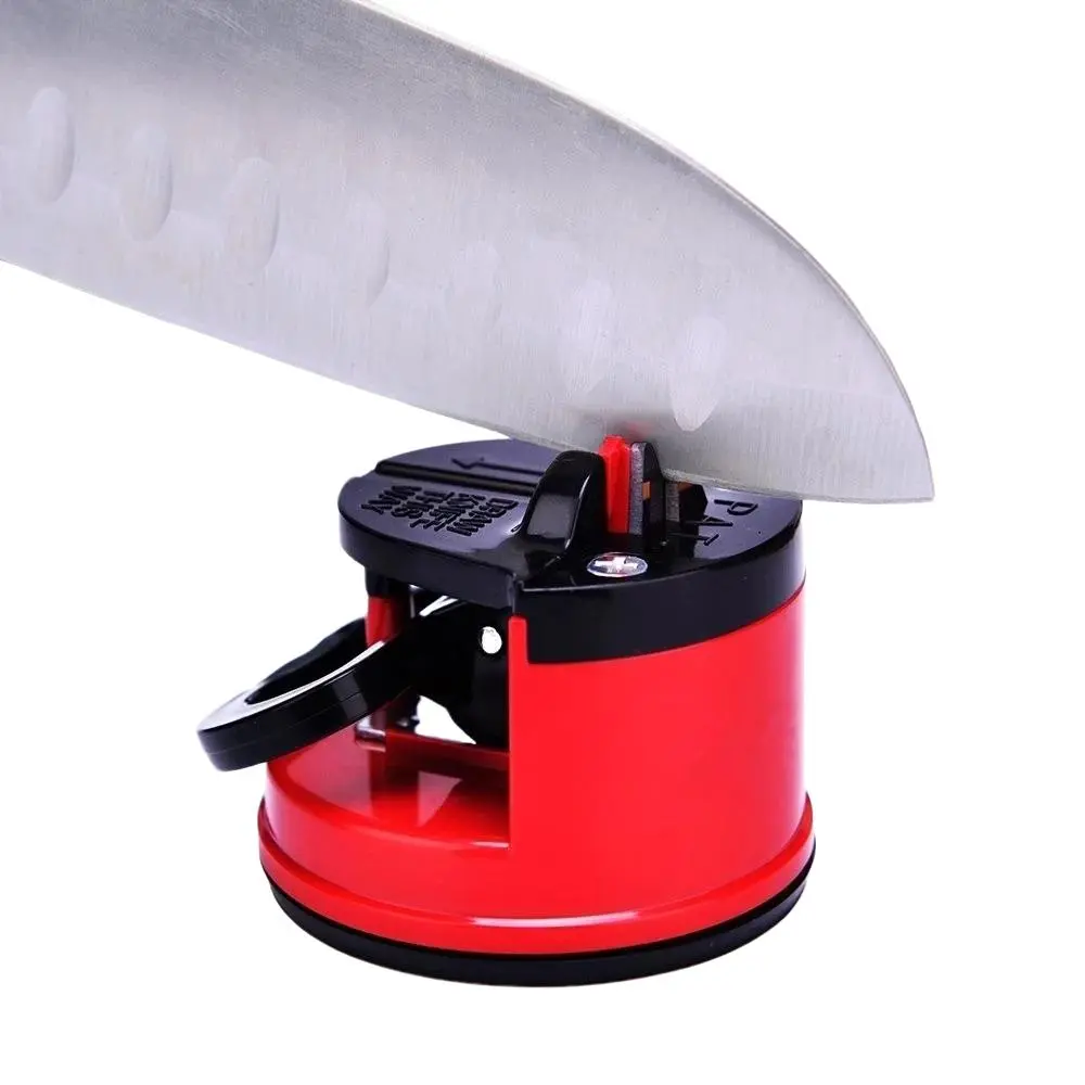 Household Mini Knife Sharpener with Suction Base, 1 Count Double Sided Manual Knife Sharpener for Kitchen, Home Goods