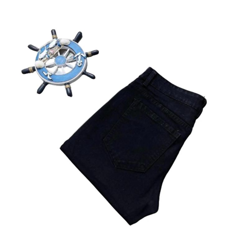 [M16] Quần Short Jeans Nam Màu Đen Kiểu Trơn -  Cotton co giãn, Menswear Pants Có Túi 5