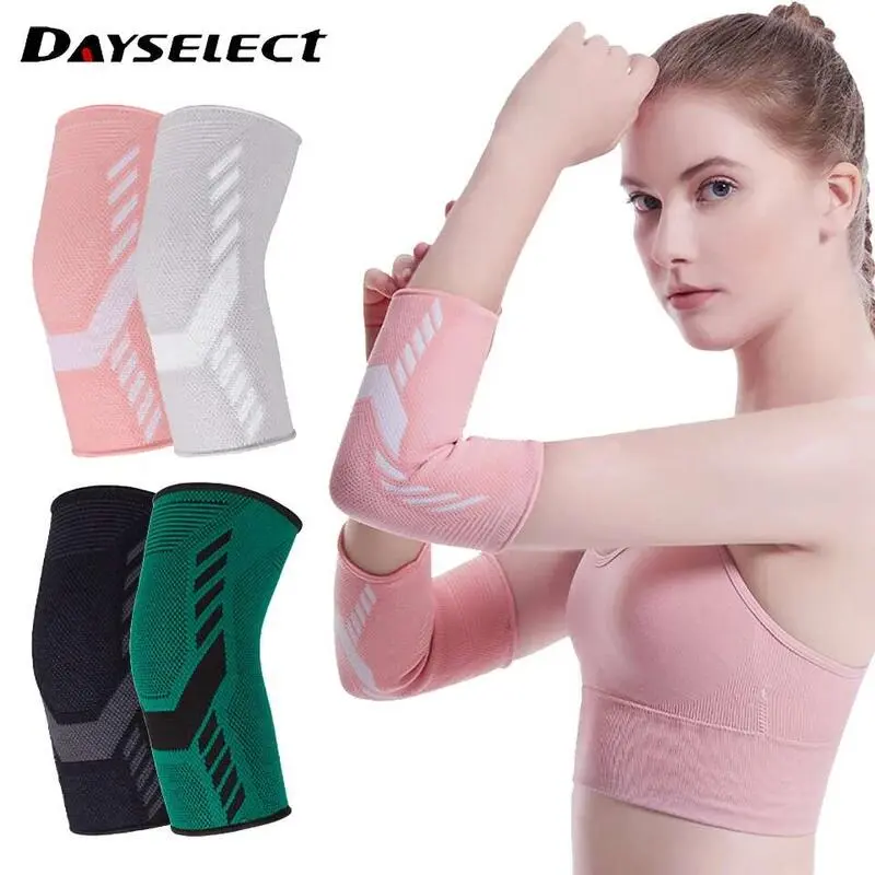 1Pcs Support Elastic Gym Protective Pad Absorb Sweat Sport Basketball Volleyball Tennis Arm Sleeve Elbow Brace