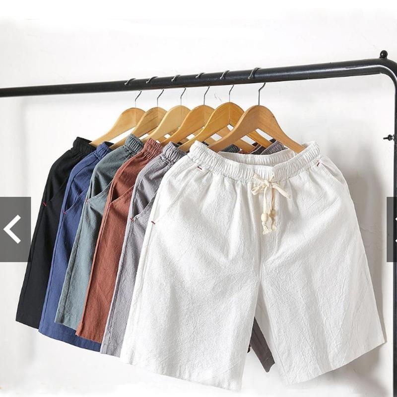 Quần Đùi Nam Chất liệu Vải Đũi Mềm Thoáng Mát Không Bai Không Xù QDT1 Menswear Đen quân lưng thun quần  short _ quần  đùi