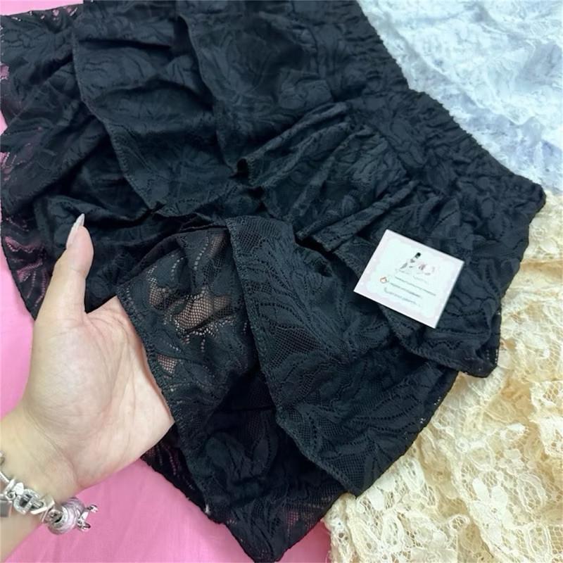 Chân Váy Ren 3 Tầng Có Lót Quần Lưng Thun Chân Nữ Women Top dáng xoè 5