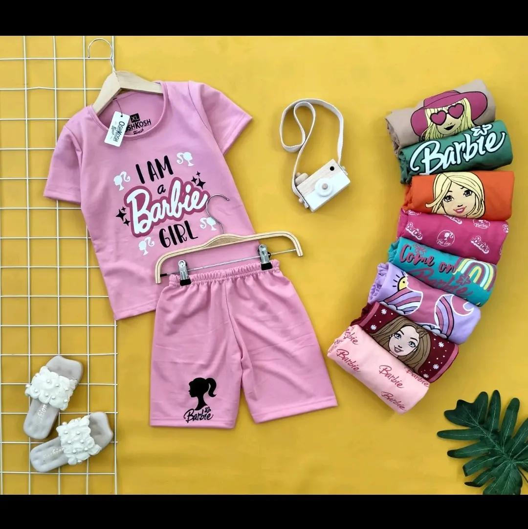 stelan pendek barbie anak