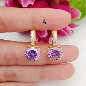 anting lapis emas model terbaru cantik gold gelang  Perhiasan Earrings