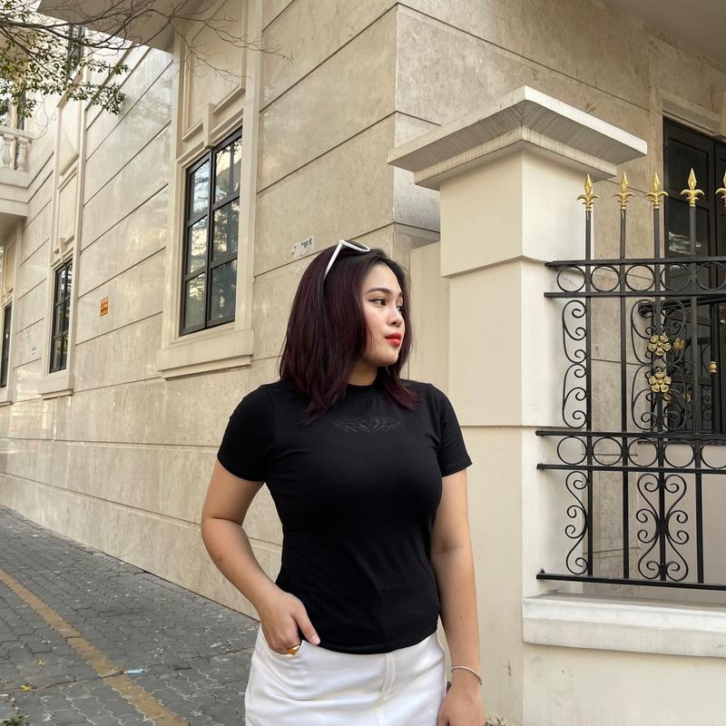 Miastudio - Áo Baby Tee Nữ Cổ Tròn thêu trái tim Bigsize 90kg