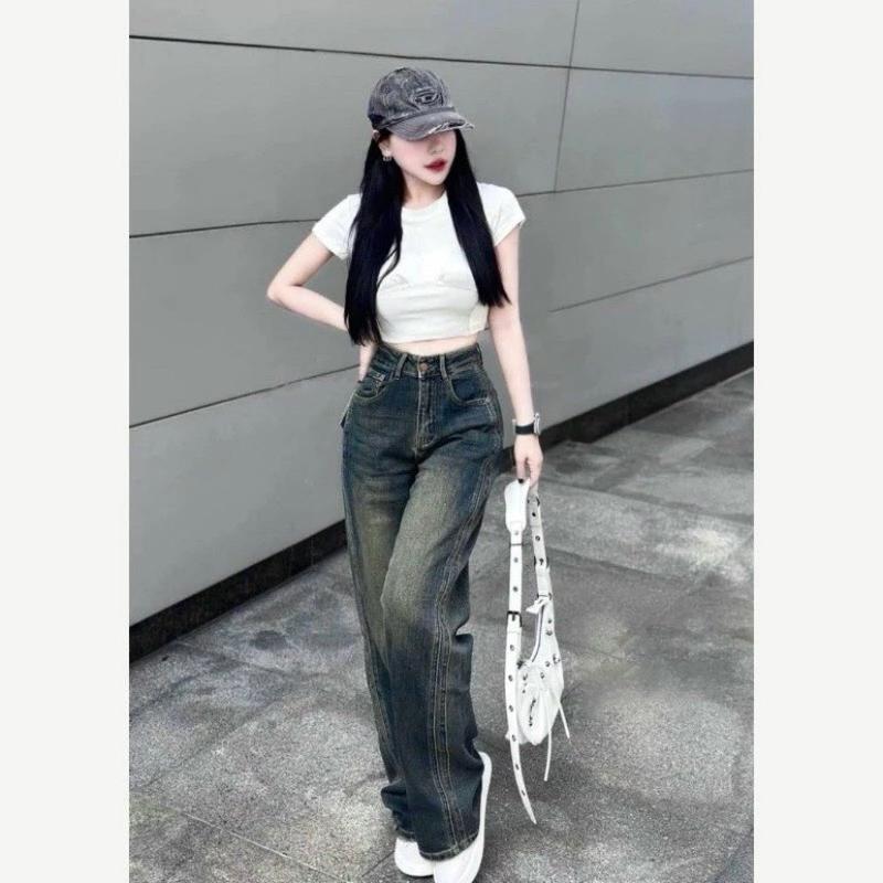 Quần Jeans Nữ Ống Rộng May Viền Chắp Thân Cực Xinh Xắn Hot Trend Chất Liệu Denim Cao Cấp Phong Cách Đường Phố Tôn Vòng Eo Quyến Rũ Quanjeansongloe Quanjeanongloe Quanboongloe