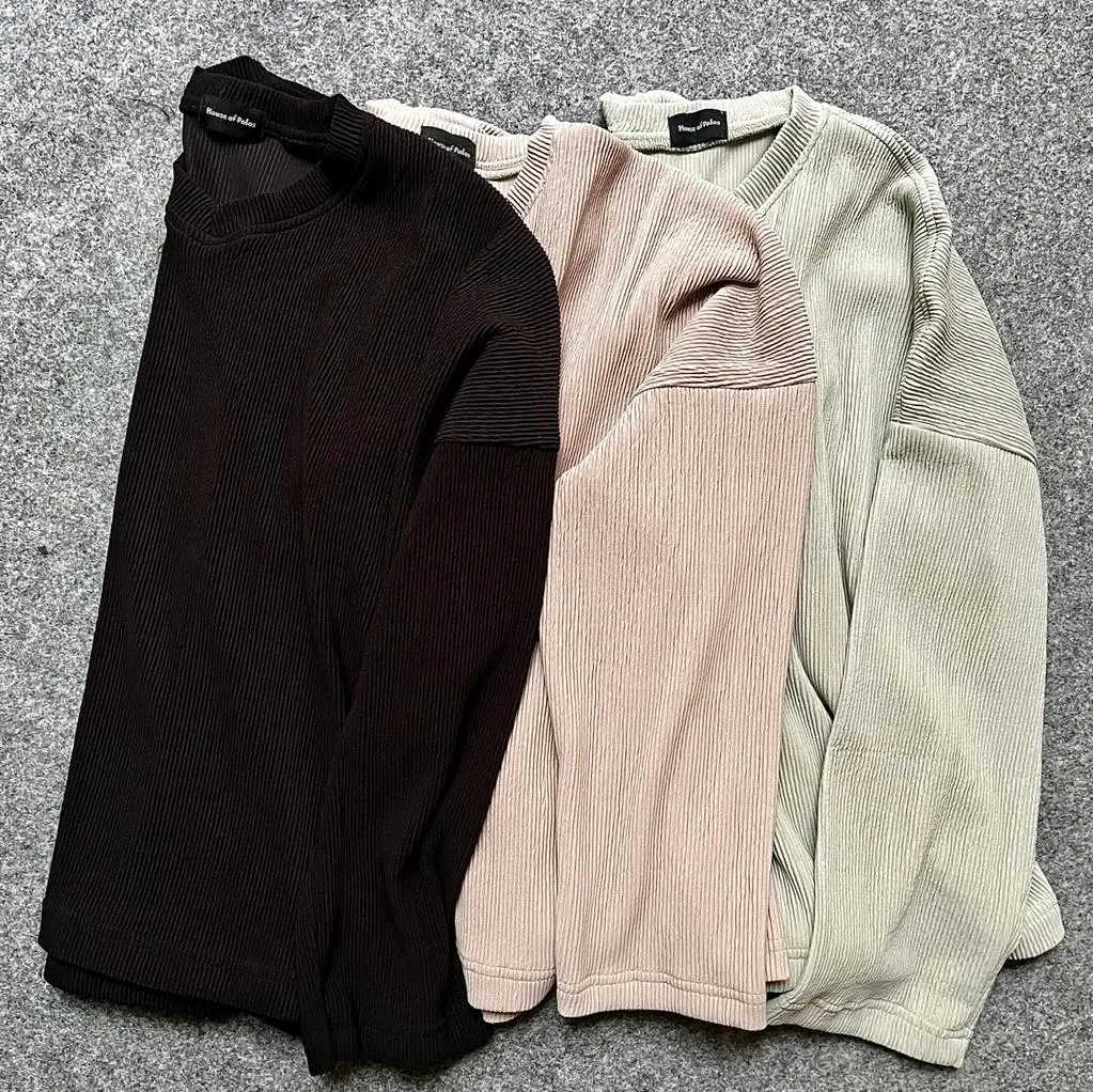Atasan Polos Wanita Baju Knit Tangan Panjang Tebal Oversize