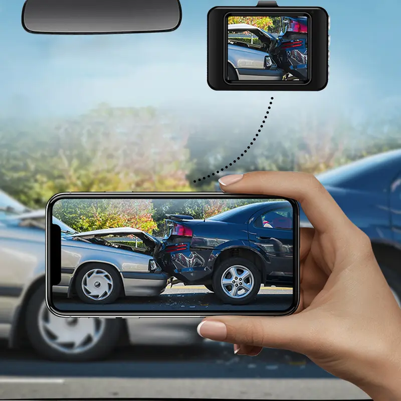 Camera hành trình, Camera ô tô FHD 1080P, Camera hành trình trên ô tô với màn hình 2.0 inch, Camera bảng điều khiển, Tầm nhìn ban đêm, Hỗ trợ tối đa thẻ 32GB 0