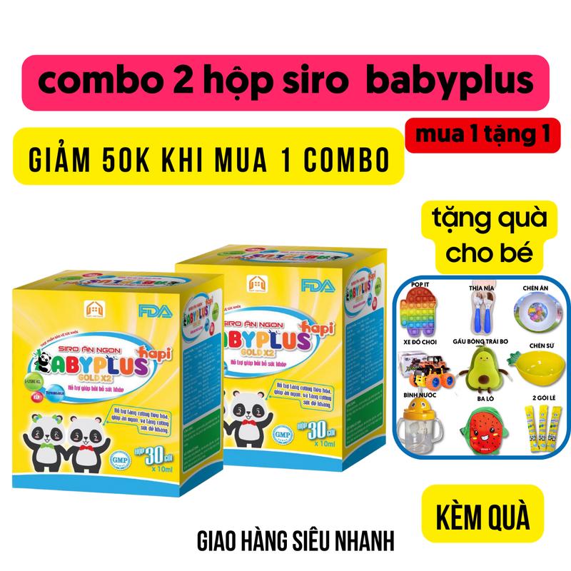 siro babyplus  combo 2 hộp (kèm quà y hình ) vitamin cho bé Men Vi Sinh siro  anngon