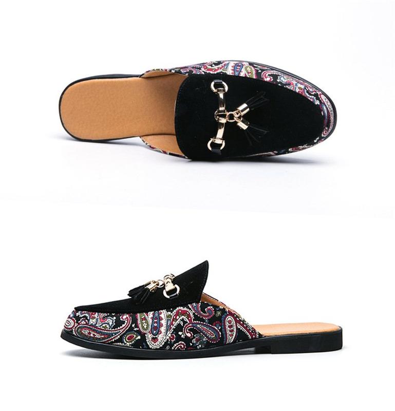 S08 Giày sục nam thổ cẩm đậm nét dân tộc Việt Nam