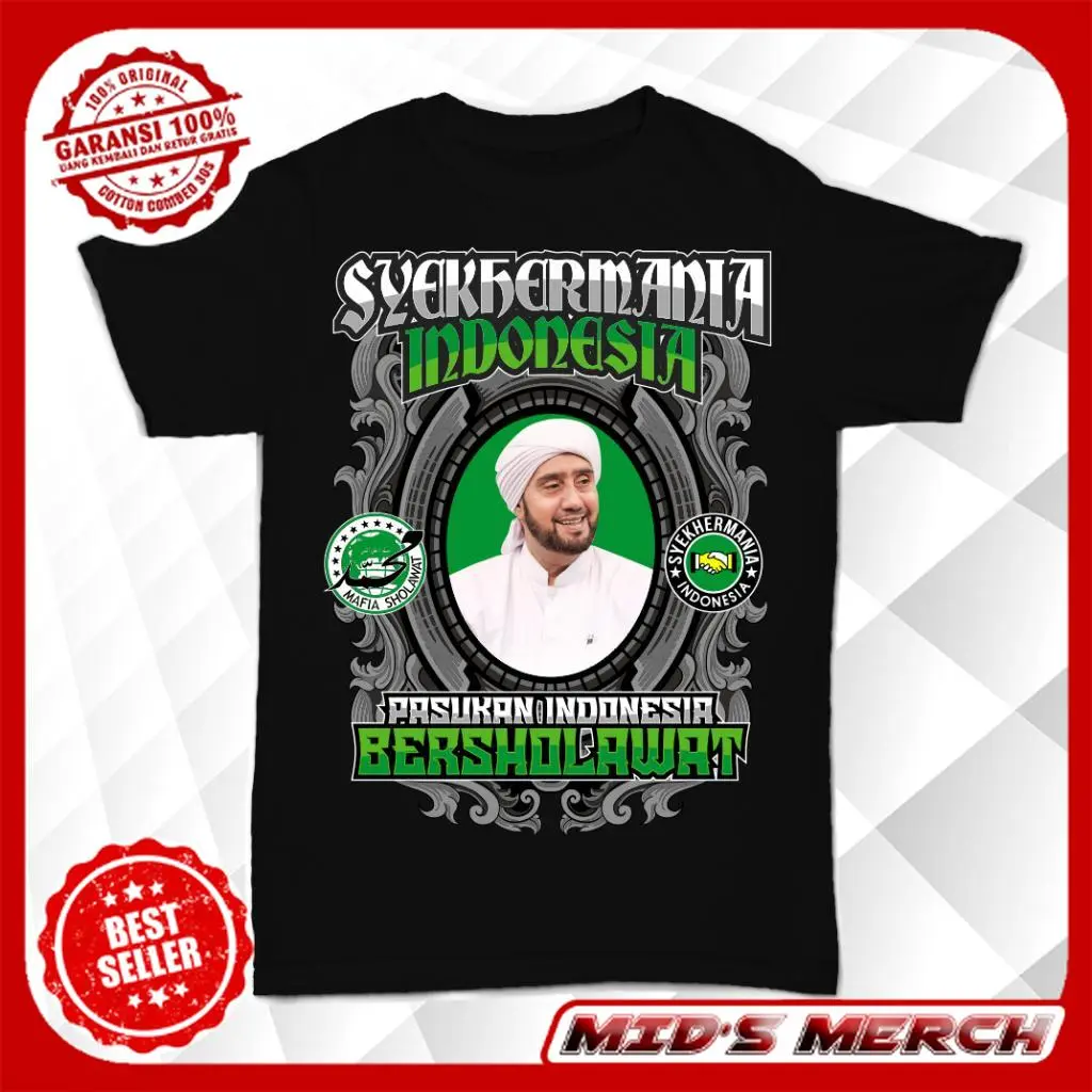 MM - Baju Kaos Sholawat Anak Panjang Habib Syech Syekher Mania  Anak 1-14 Tahun Laki Premium Distro Katun | Cotton Combed 30s