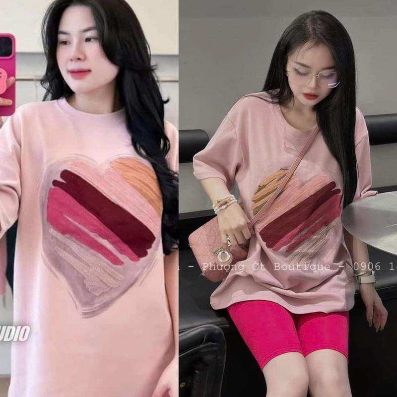 Đồ Độ Lửng Ngố Thun Cotton Form Rộng Nữ Mặc Nhà Dể Thương Women Áo Top Quần Ngủ