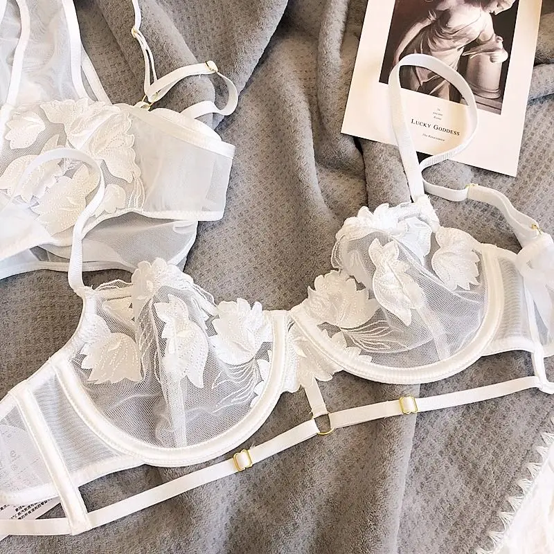 Đồ Lót Ren Lưới Thêu, Siêu Mỏng, Áo Ngực Có Vòng Thép Mềm Mại, Bộ Áo Ngực Women Bra Nữ