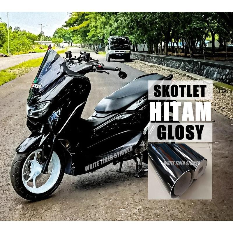 SKOTLET STIKER MOTOR HITAM GLOSY MENGKILAP SKOTLET BLACK GLOSY - Shop ...