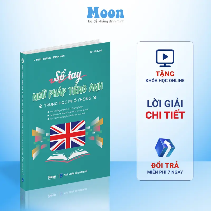 Sách - Sổ tay tổng ôn ngữ pháp Tiếng anh Moonbook cỡ A5 0