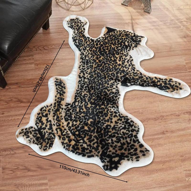 Leopard/Tiger Rug, 1 Count Non-slip Floor Carpet, Decorative Mat for Home Living Room Bedroom 2