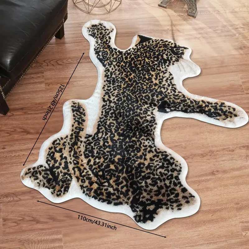 Leopard/Tiger Rug, 1 Count Non-slip Floor Carpet, Decorative Mat for Home Living Room Bedroom 2